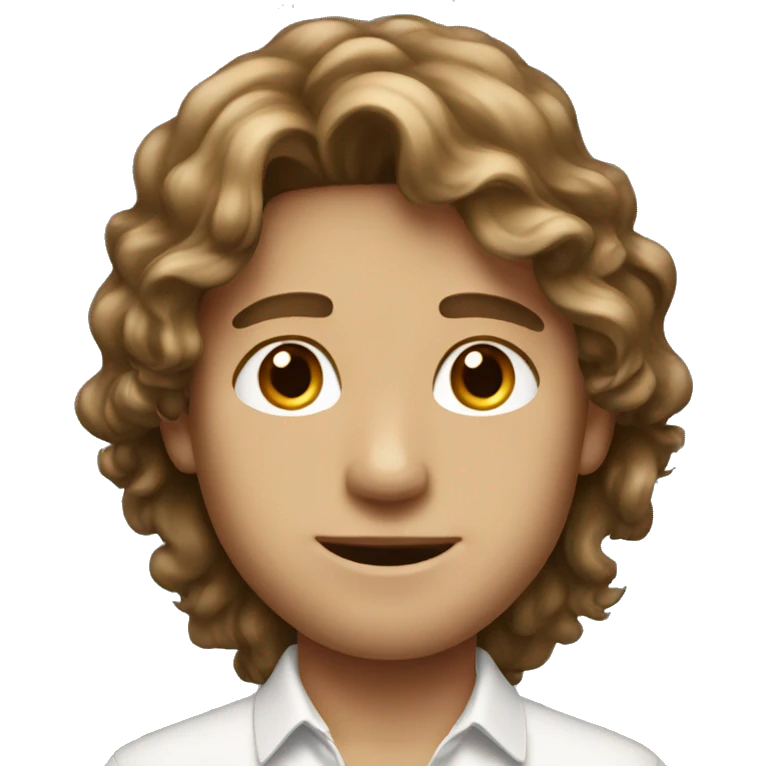 Rich boy with long brown hair emoji