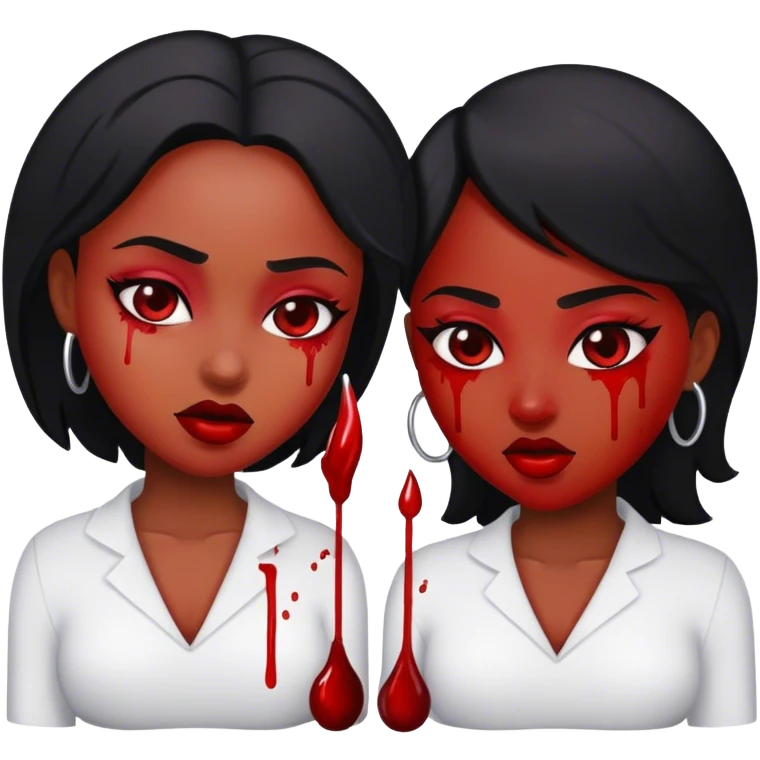 Black women with blood emoji
