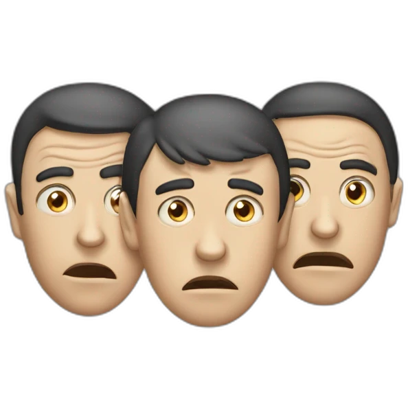 Three stooges with eyes, ears  and mouth shut emoji