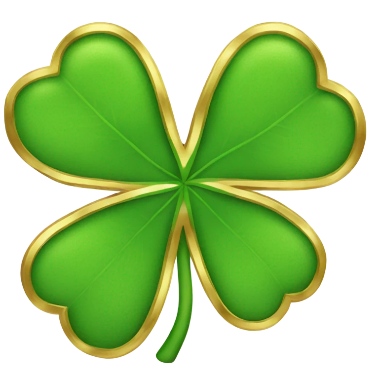 Four leaf clover outlined in gold emoji