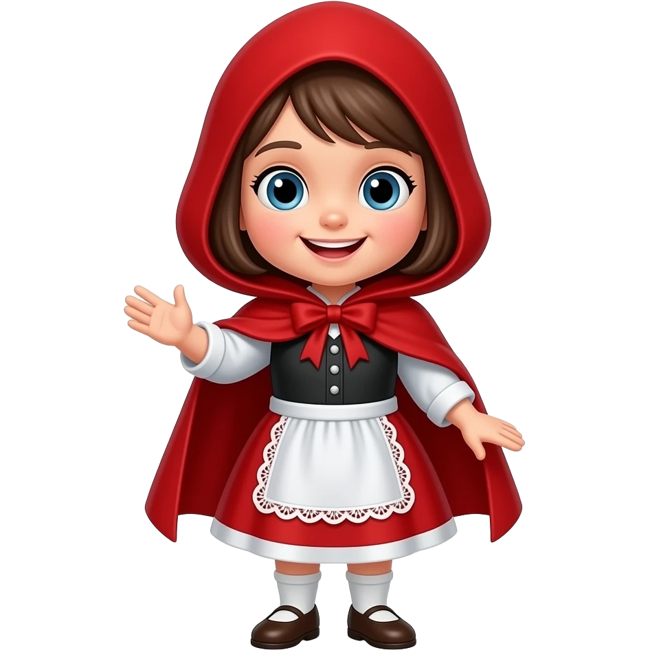 caperucita roja diciendo adios y de cuerpo entero pero dicendo adios emoji