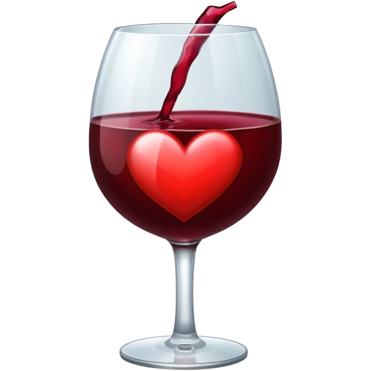 Genera un emoji de un corazón blanco con vino tinto , sencillo y lindo  emoji