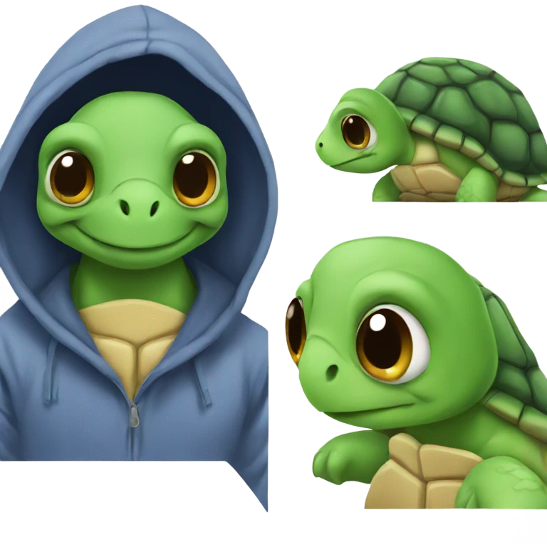 Turtle wearing a hoodie emoji