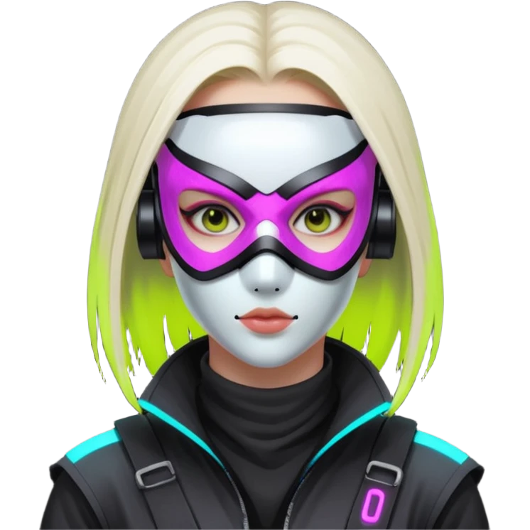 cyberpunk masked girl programmer emoji