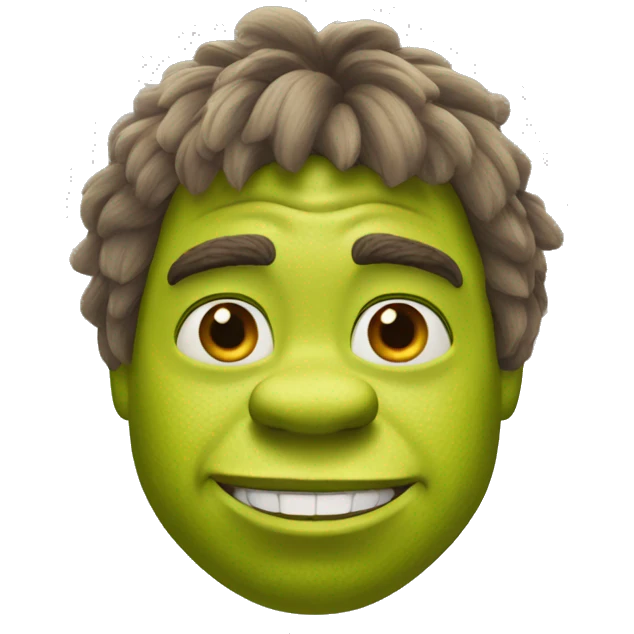 (shrek), with hair, beefy, Floridian emoji