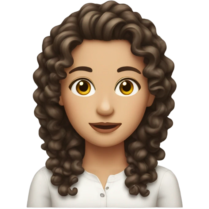 Brunette curly hair emoji