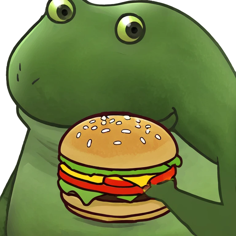 fat boy with burger emoji