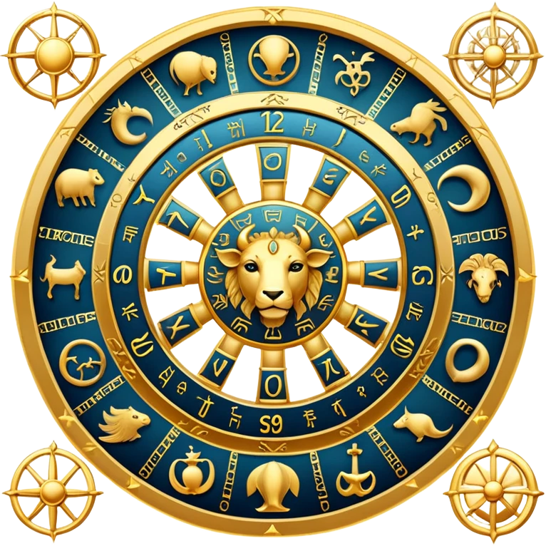 zodiac wheel with all 12 signs emoji