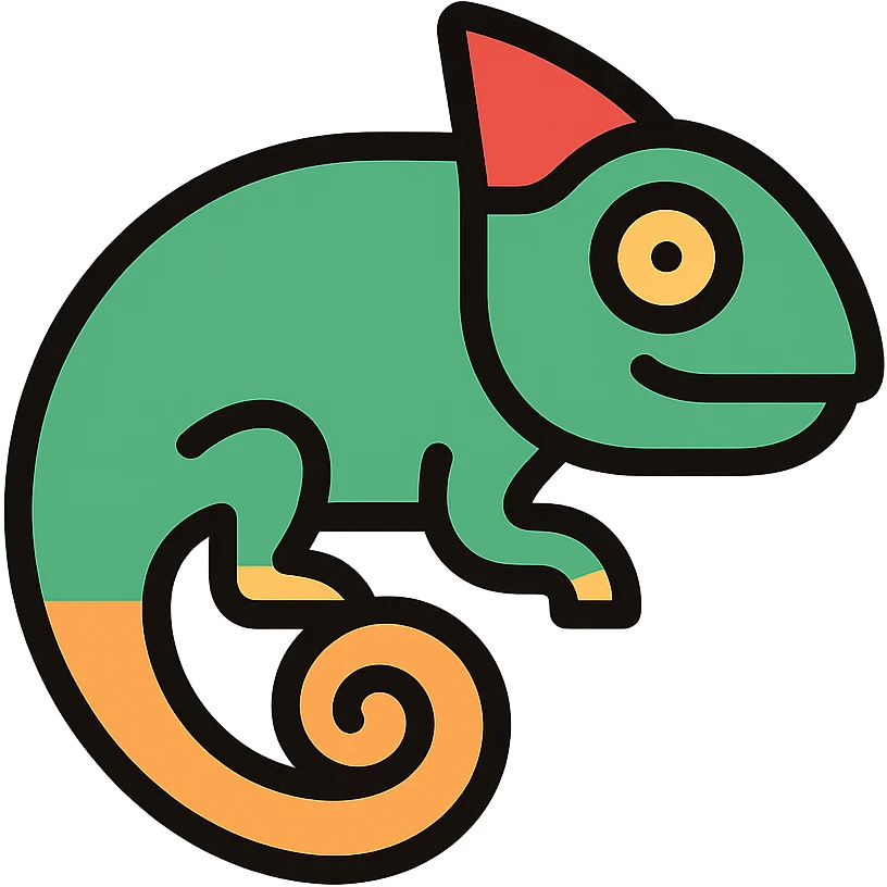 colored chameleon icon emoji