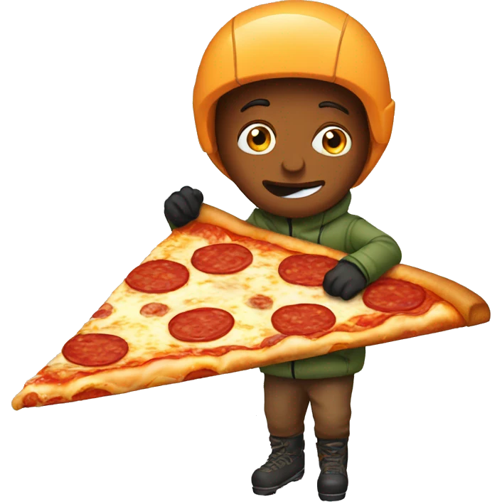 Skiing pizza emoji