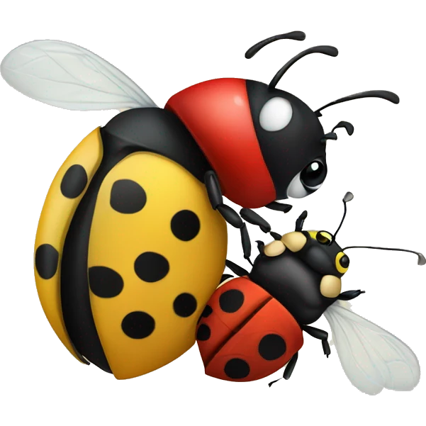 ladybug and bumblebee hugging emoji