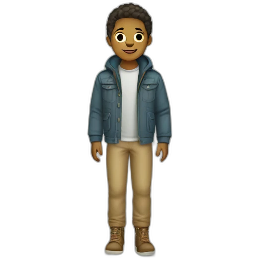 City boy in center-parted outdoor-style clothing emoji