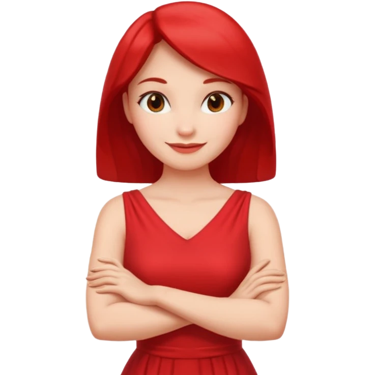 Woman Gesturing N, A woman with arms crossed forming an 'X' emoji