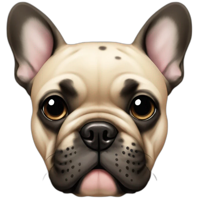 French bulldog beige with black spots on the head emoji