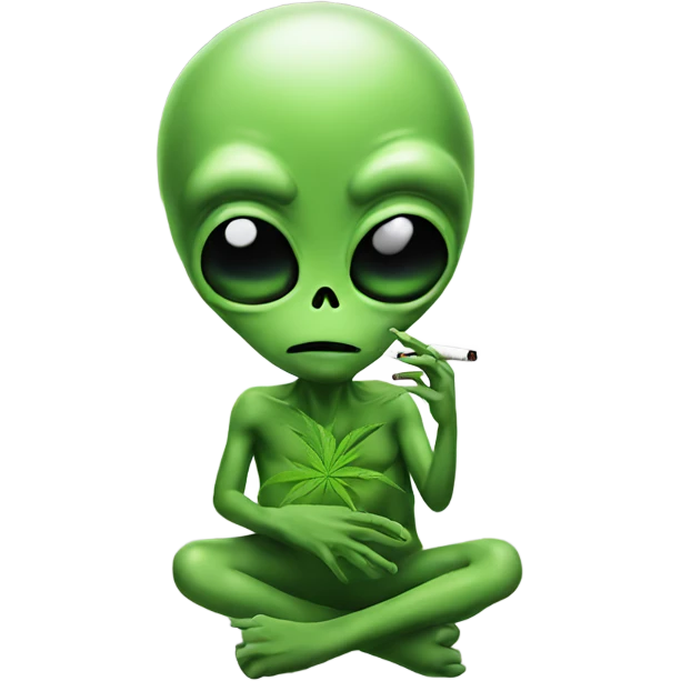 Alien smoking weed emoji