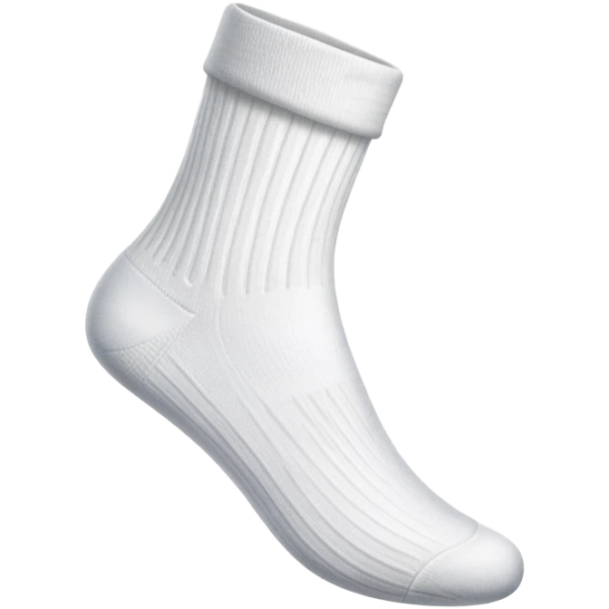 white sock from the bottom view showing the sole emoji