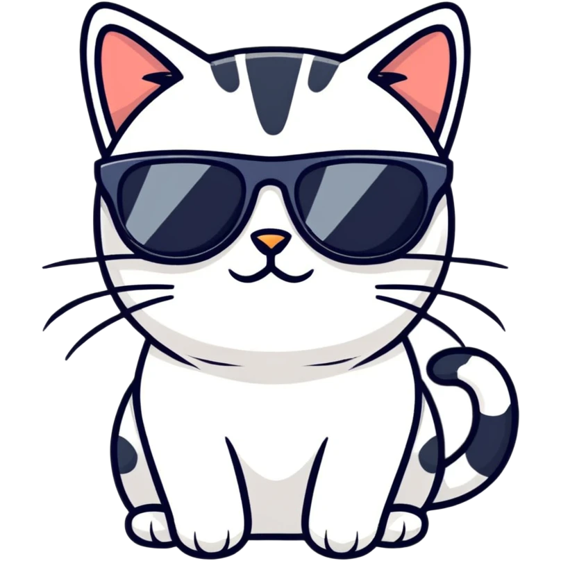 Cat with sunglasses emoji