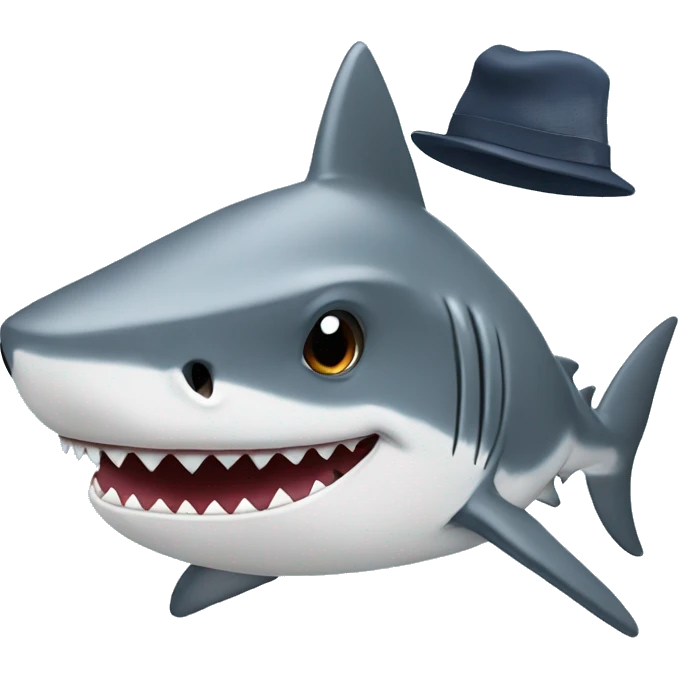 shark with a hat emoji
