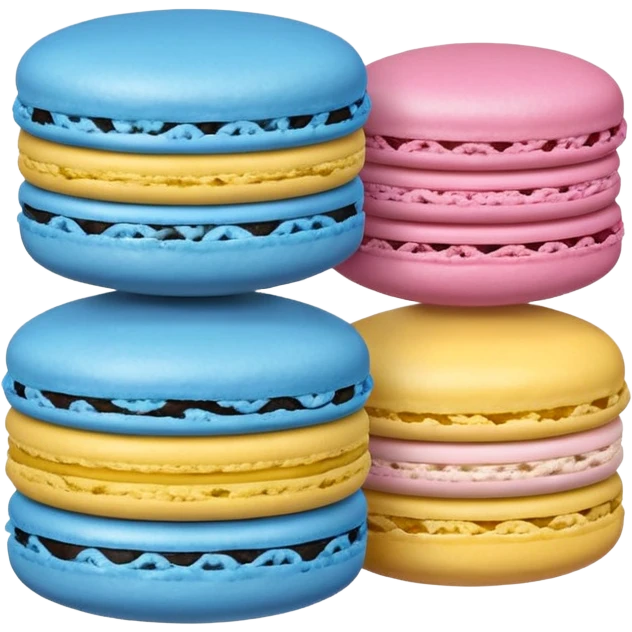 Blue Macaroon Yellow Macaroon & Pink Macaroon Stacked emoji