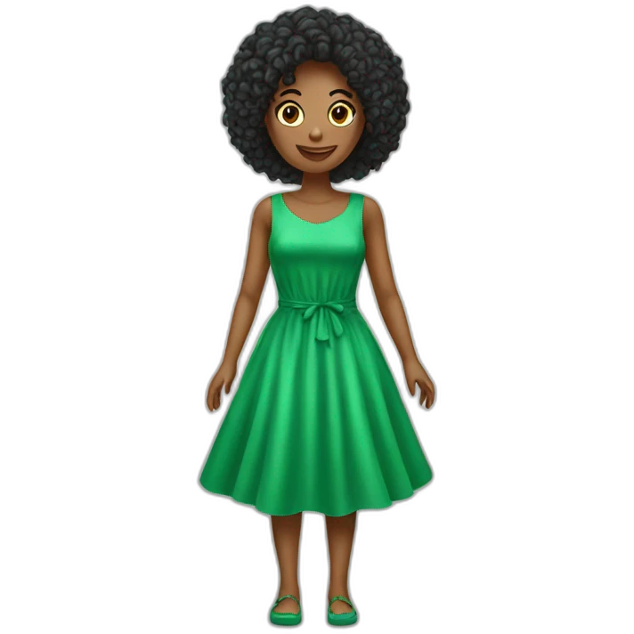 Chat avec une robe verte  emoji