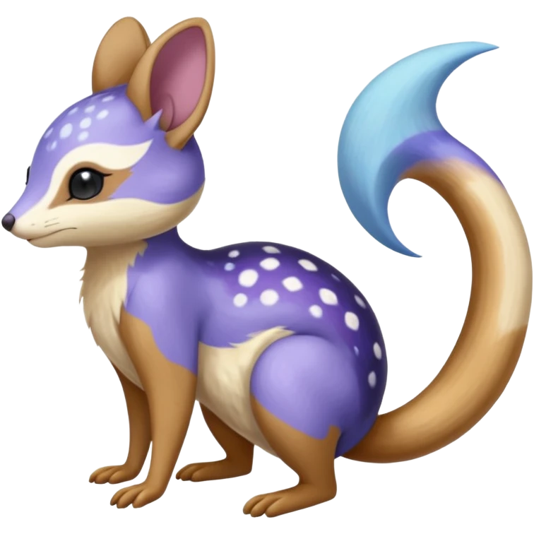 Nebula Celestial Lunar Starry Galactical Stellar Buizel-Minccino-Purrloin-Cresselia-Numbat-Bilby-Quoll-Meowstic-hybrid-fusion-creature (full body) emoji
