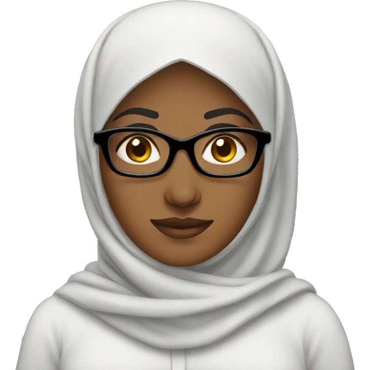 women muslim with black glasses emoji