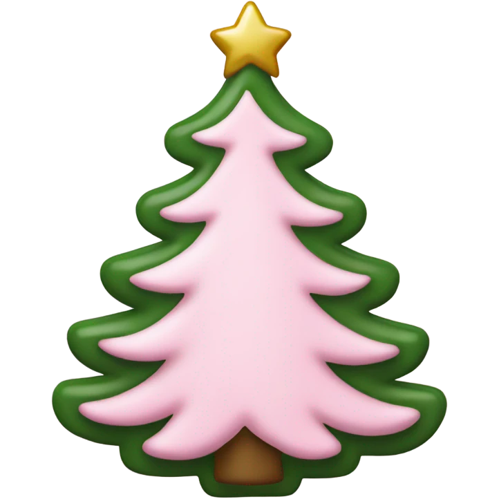 Light pink Pink Christmas tree white ornament  emoji