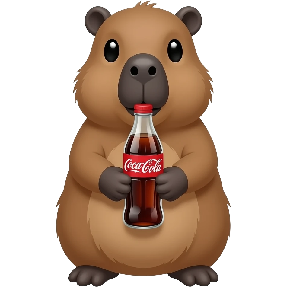 Capybara holding diet coke emoji