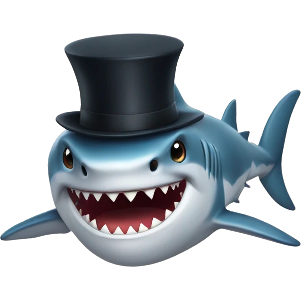 shark with tophat emoji