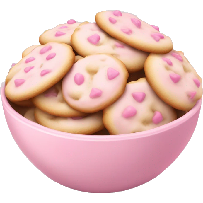 Frosted Cookies in a soft pink bowl emoji