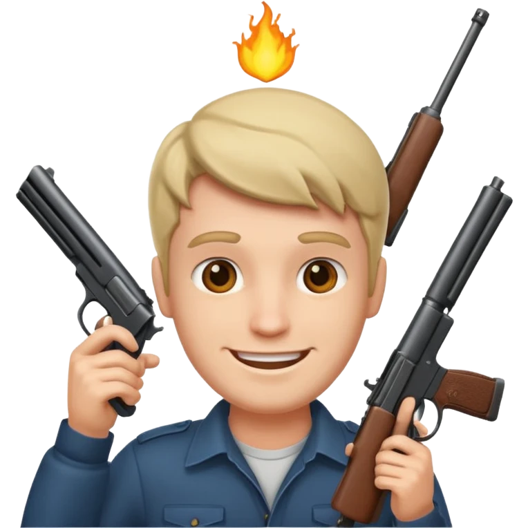 Smiling man with a gun to his head emoji