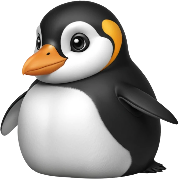 peguin hald body, hand on chin, wow suprise, half body emoji