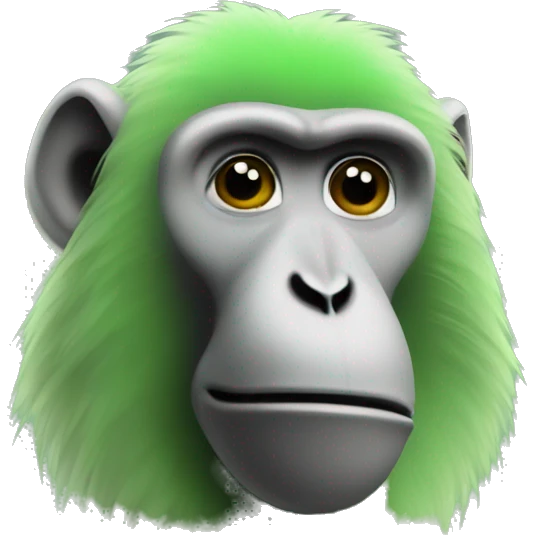 Ai baboon green color emoji