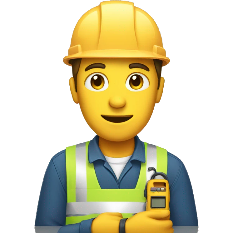 Worker holding meter emoji