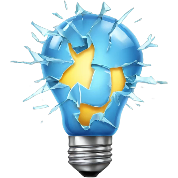 shattered light bulb emoji