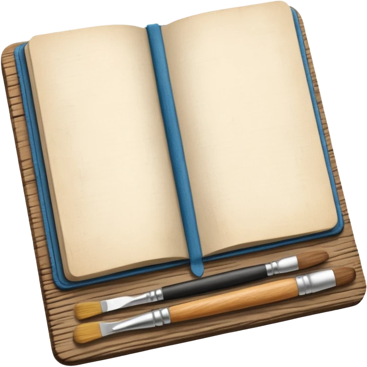 Sketchbook with brushes emoji