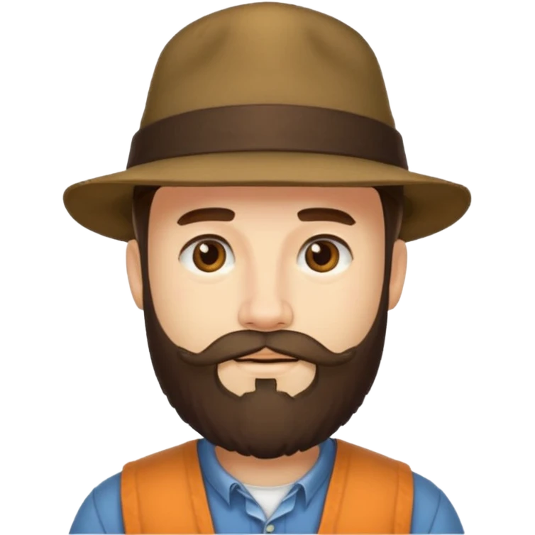 a earl with full beard, wearing hat emoji