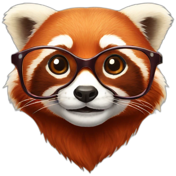 Red panda with spectacles emoji