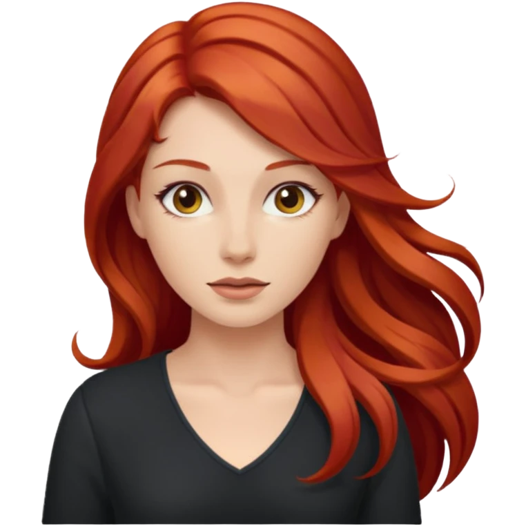 red head long hair emoji