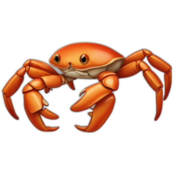 Crabe sur dauphin emoji