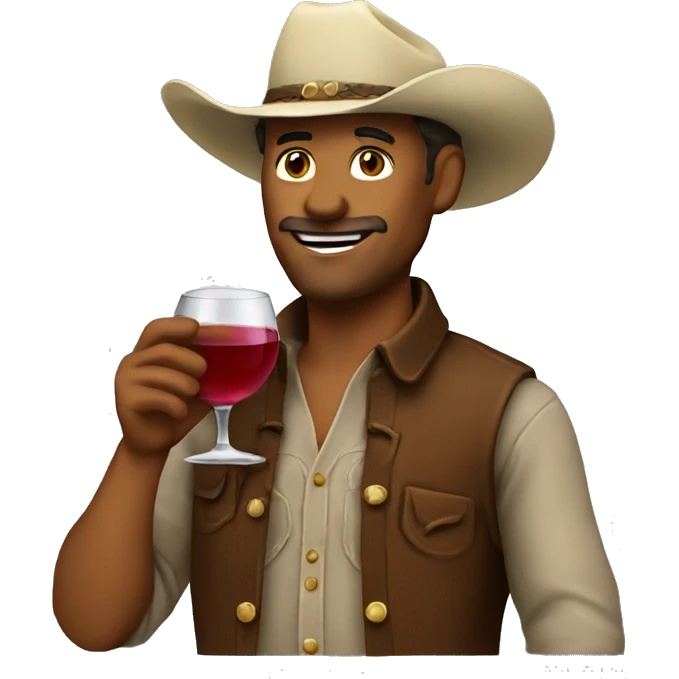 Cowboy drinking wine emoji