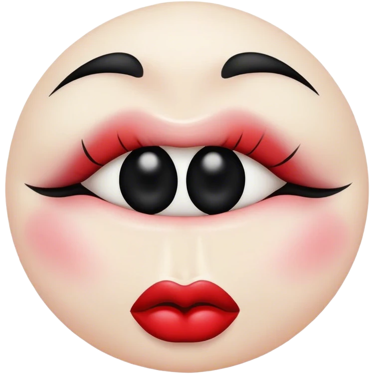black kiss mark emoji