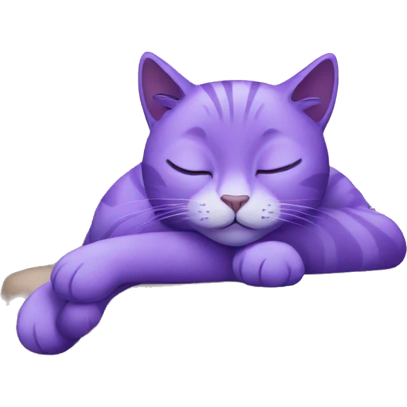 purple cat sleeping emoji