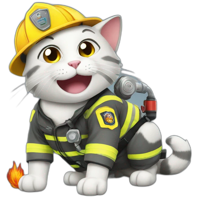 Firefighter cat emoji