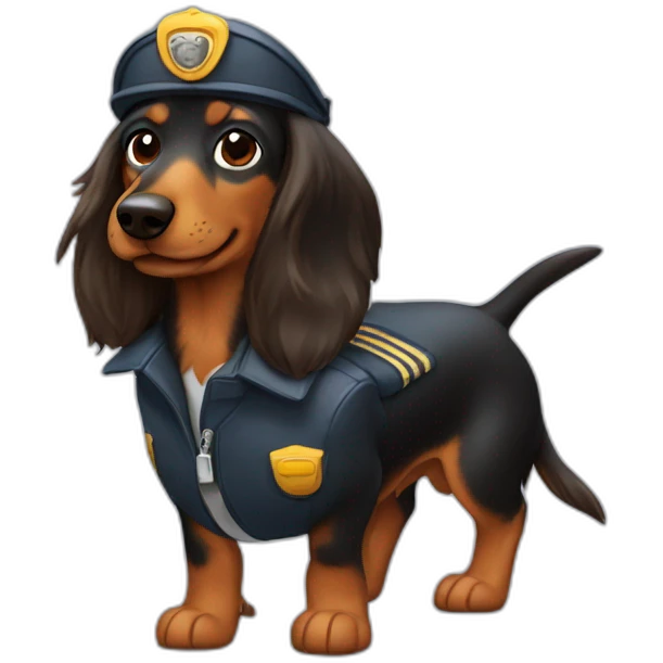 long-haired daschund pilot emoji
