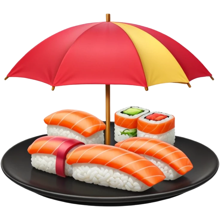 Sushi with umbrella emoji