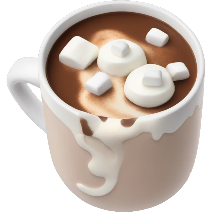 hot chocolate with cream and marshmallows  emoji