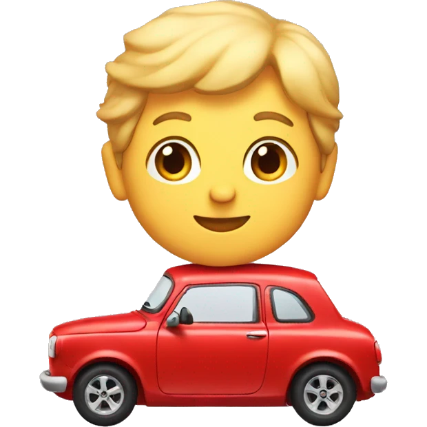 friendly little red car emoji
