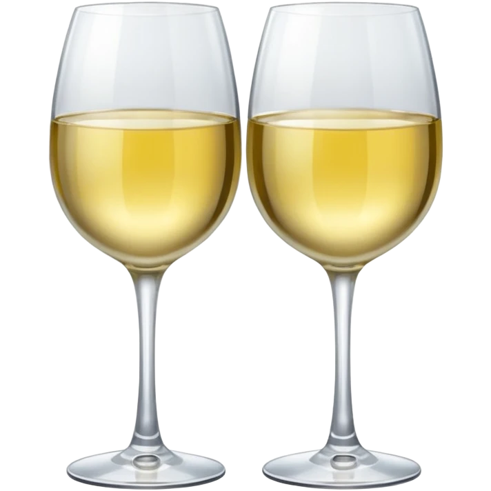 two white wine modern glasses cheering emoji