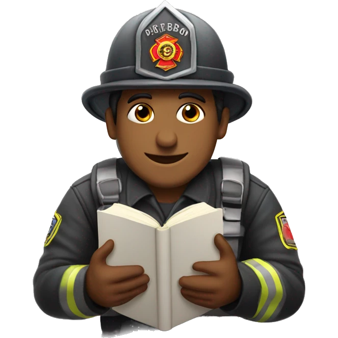 Bombero con un llibro emoji